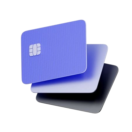 Three stacked payment cards